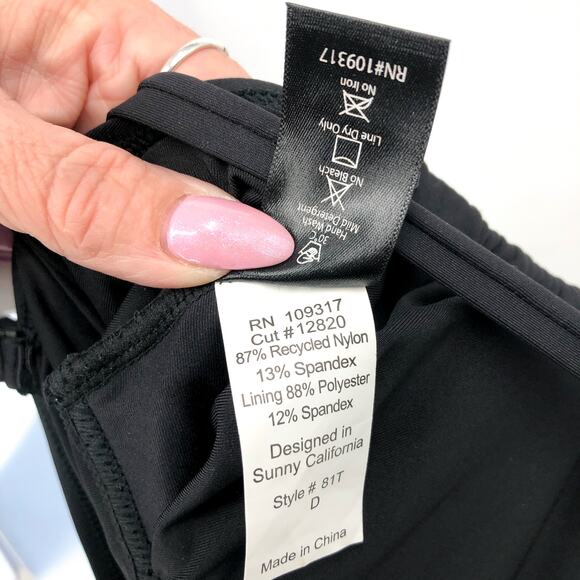 SUNSETS Women's Simone Tankini Swim Top XL 36D Black NWT - Picture 8 of 10